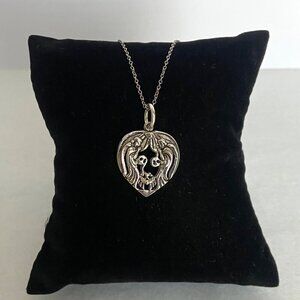 Sterling Silver 925 Tru Believers Reflection Of Christ Heart Pendant Necklace